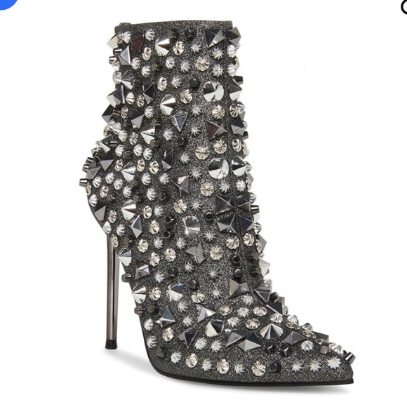 Steve Madden Shine Rhinestone Embellished Booties - Picture 4 of 14
